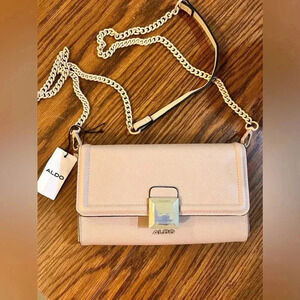 ALDO Small Beige Flap Clutch Crossbody